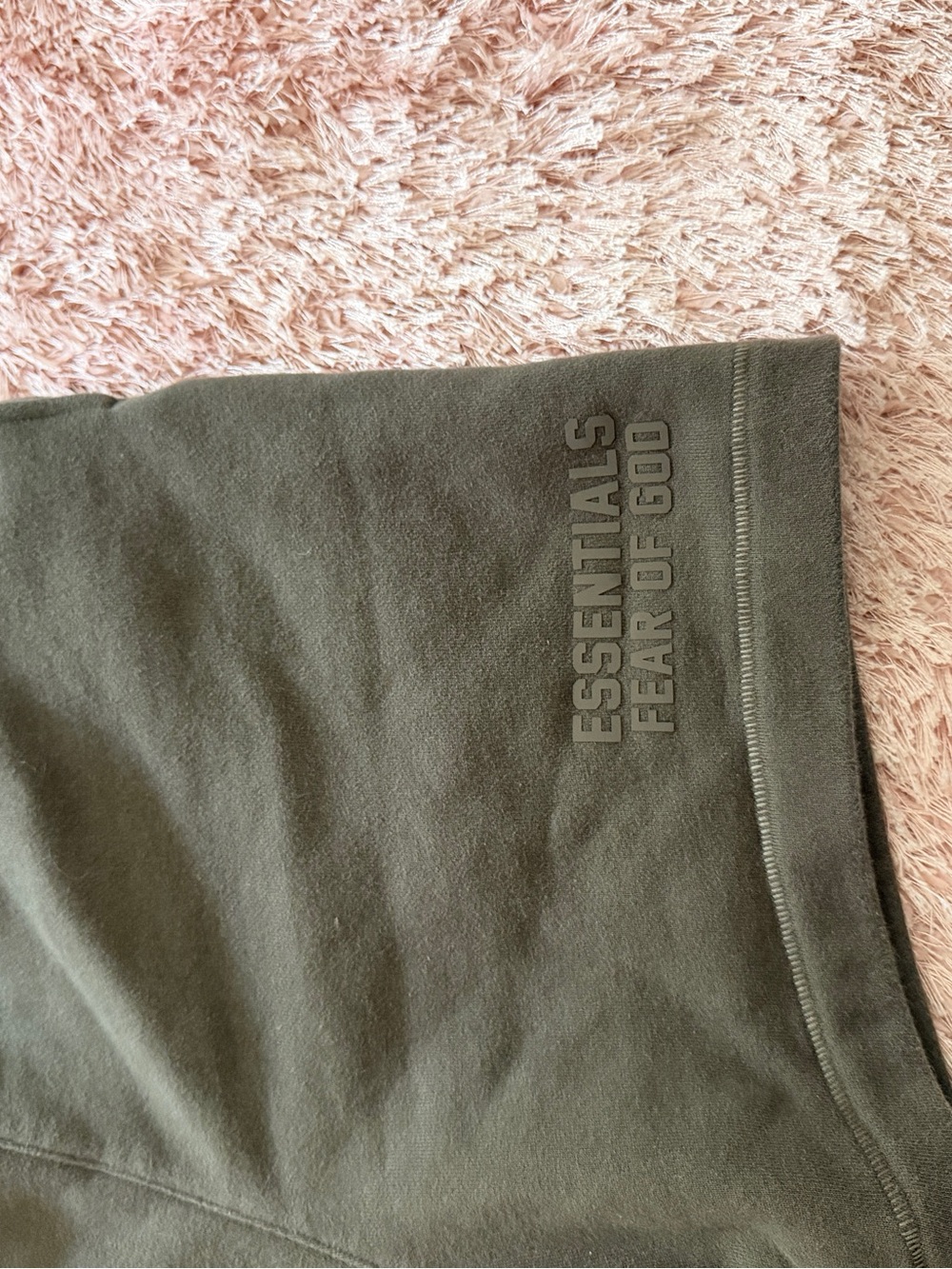 Essentials Olive Green Athletic Shorts with Tonal Logo